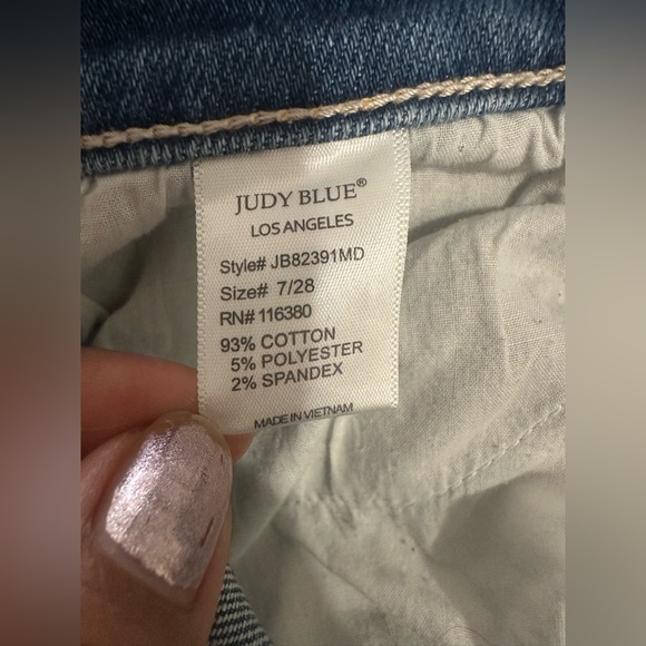 Judy Blue Women Straight Fit Distressed Jeans High Rise Blue Size 28 - Picture 11 of 12